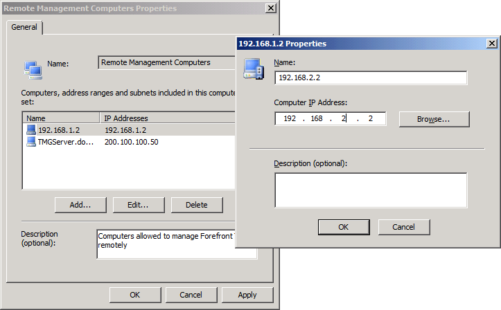 Changes in Remote Management Computers object